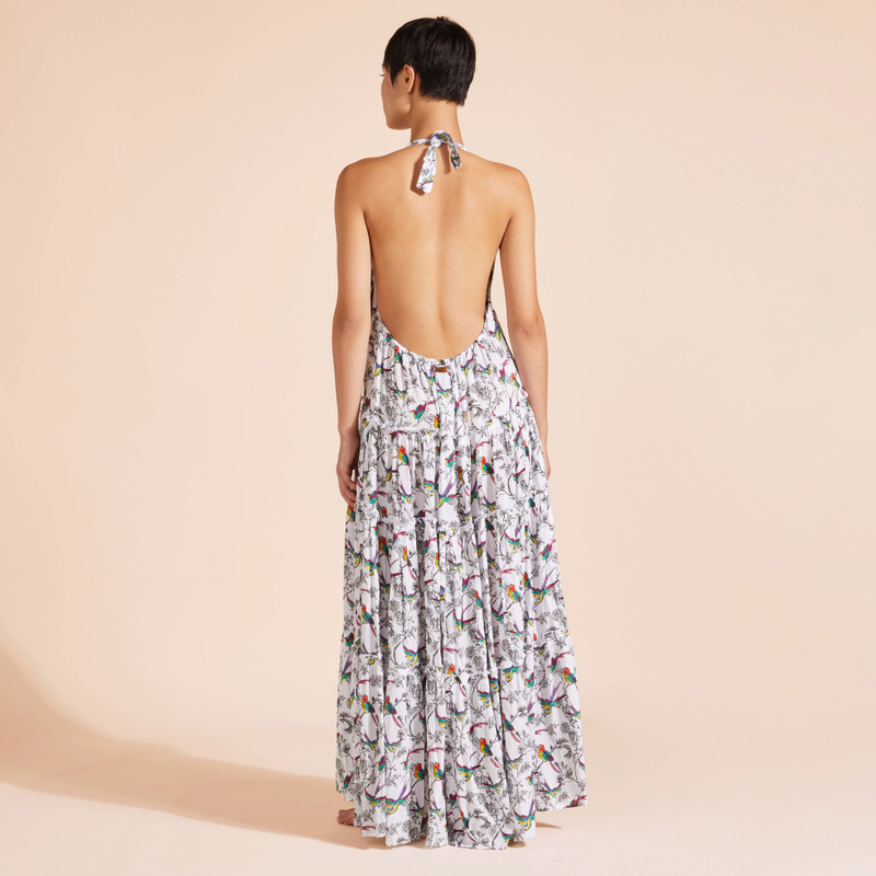 Women Maxi Sundress Rainbow Birds 4
