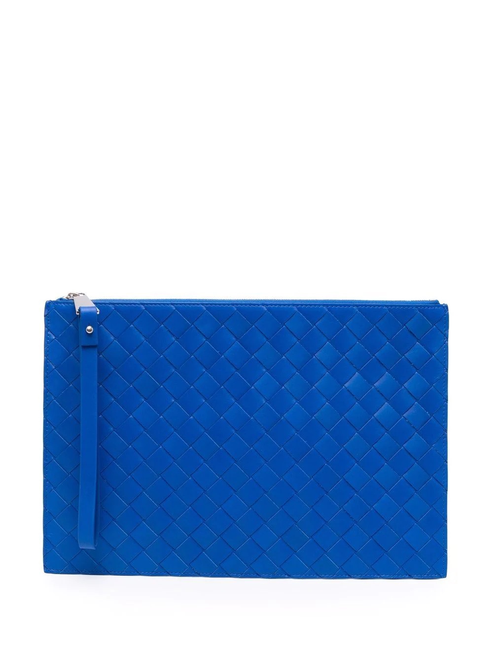 Intrecciato woven leather clutch bag - 1