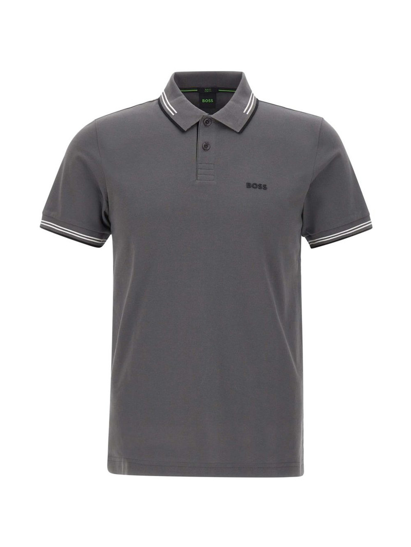 contrast-trim cotton polo shirt 1