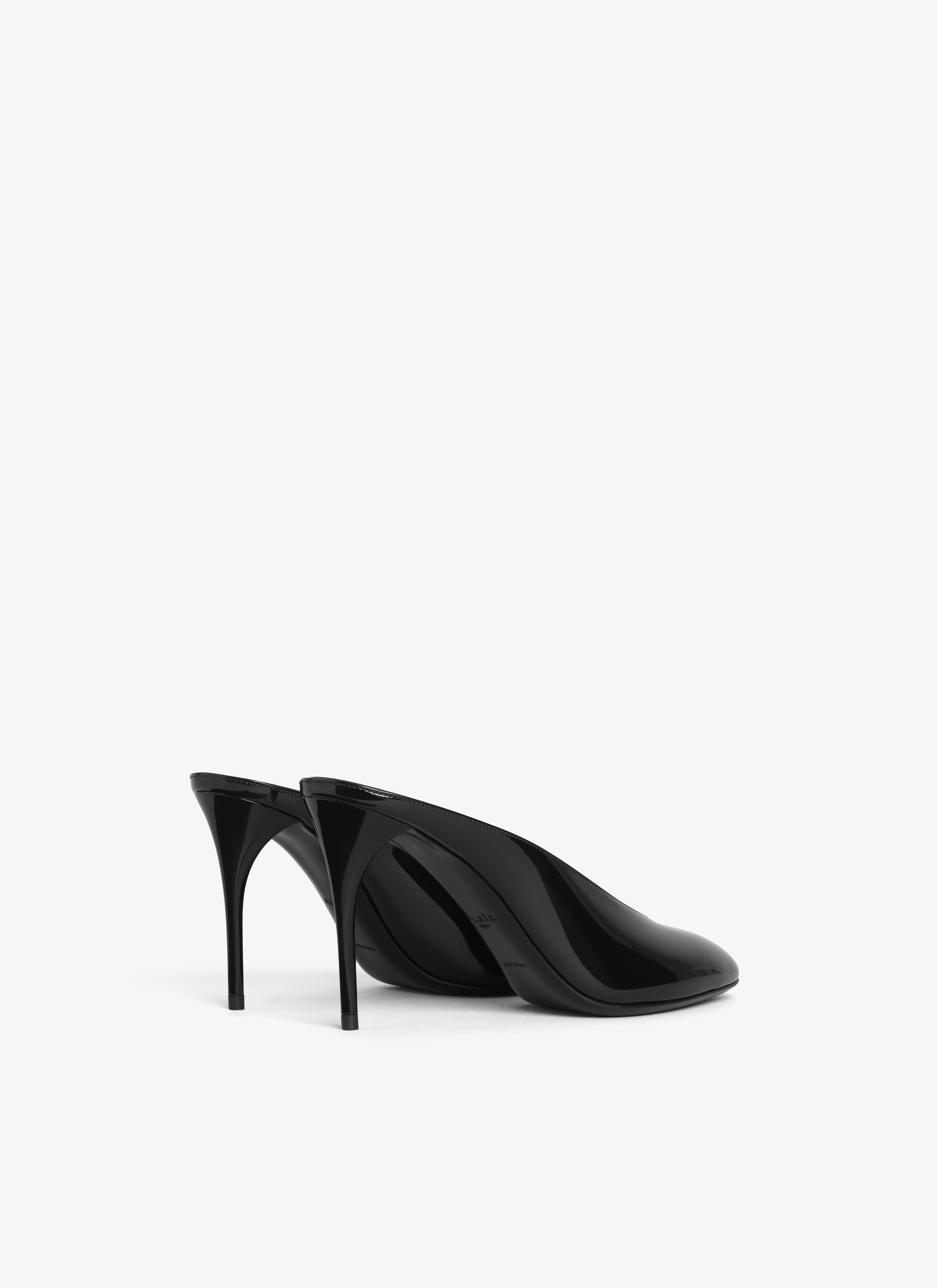 DECOLLETE MULES IN PATENT CALFSKIN - 2