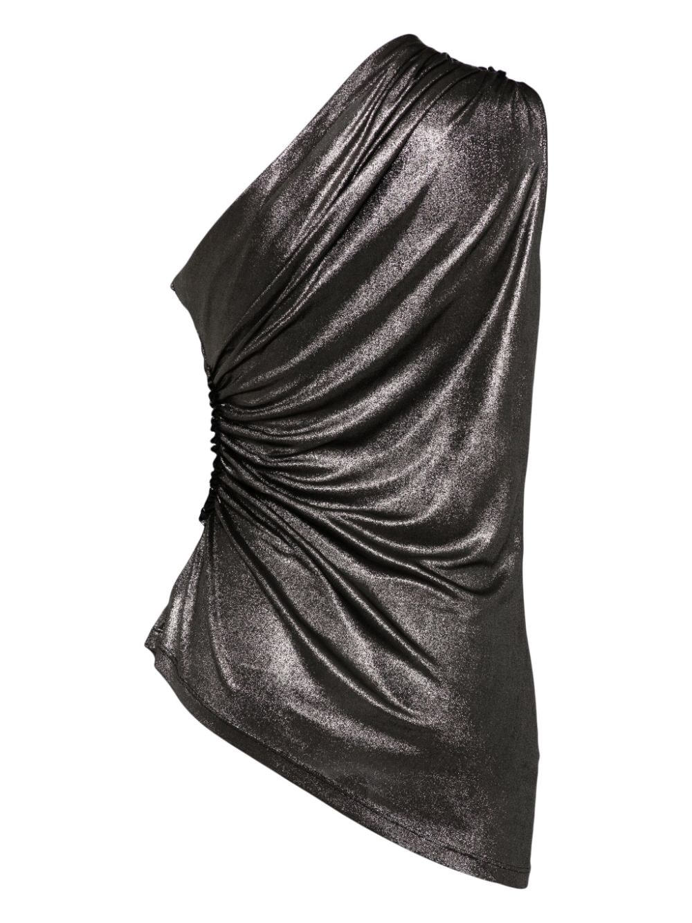 one-shoulder draped top - 2