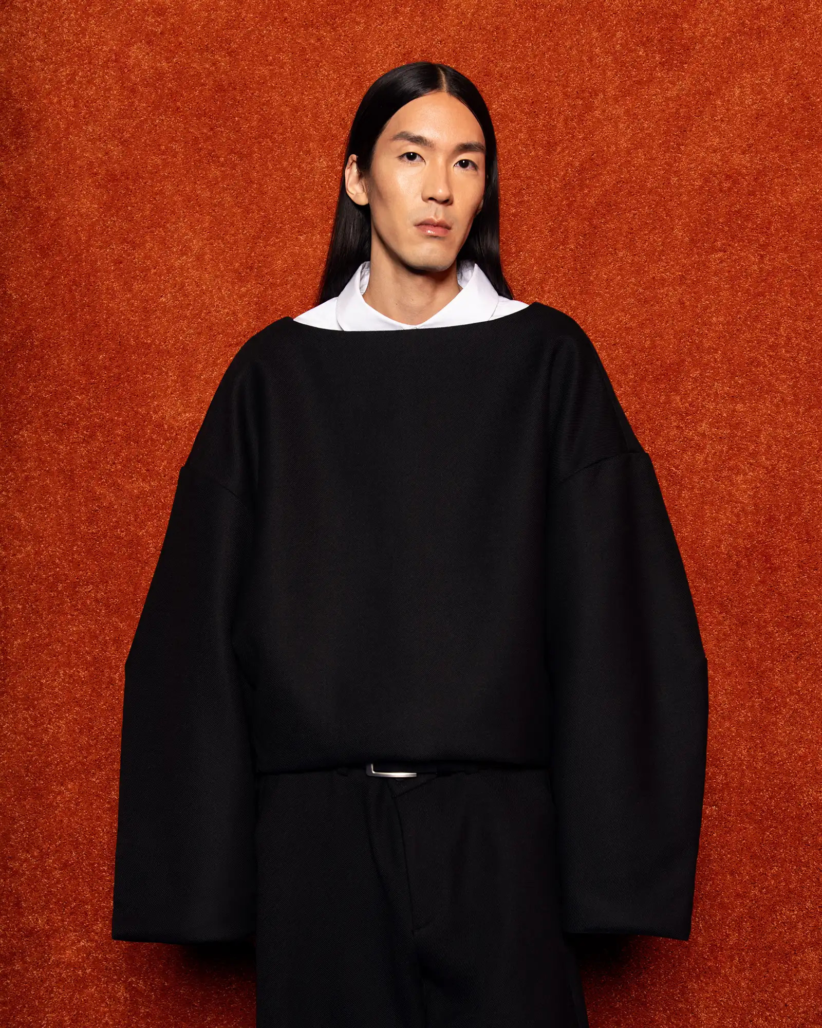 BOAT NECK JUMPER BLACK WOOL - 5