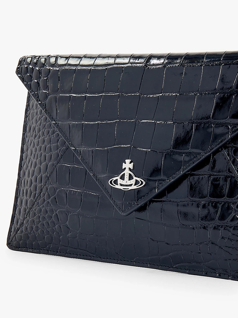 Logo-plaque leather envelope clutch bag 3