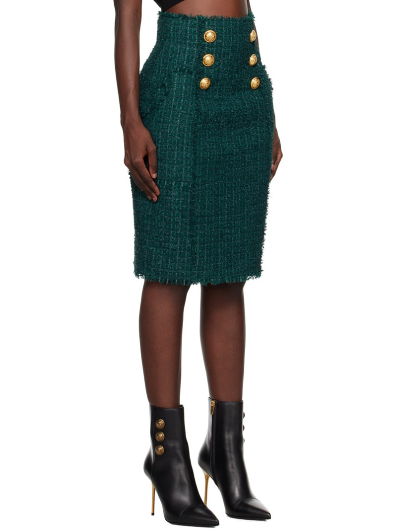 Green Fringed Midi Skirt 2