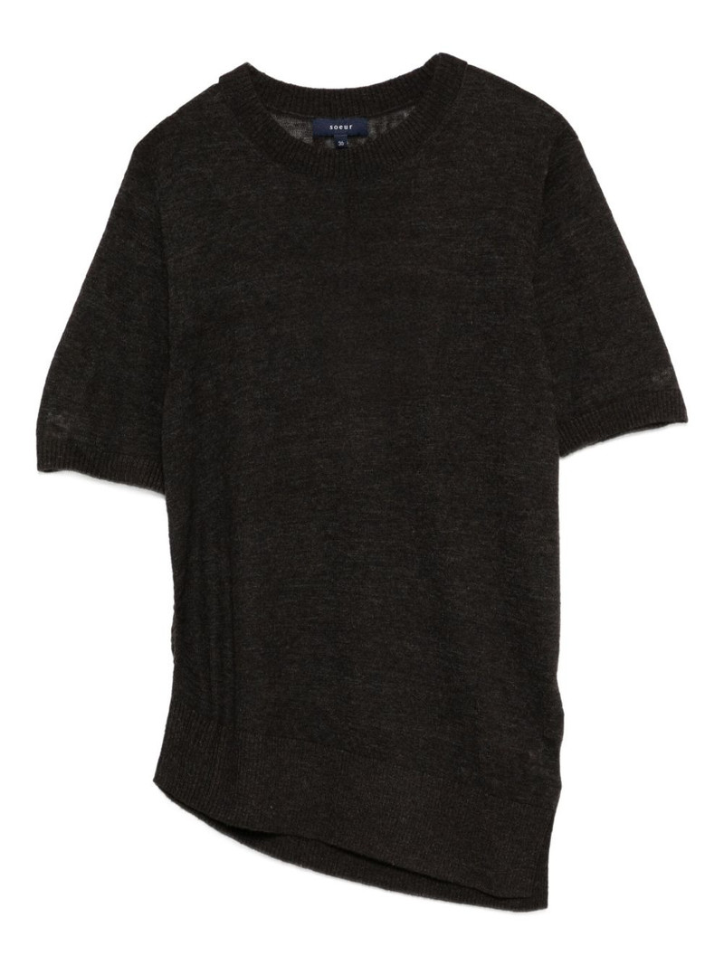asymmetric-hemline short-sleeve t-shirt 1