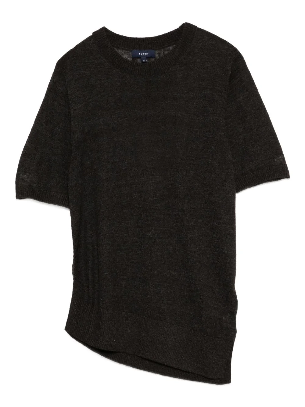 asymmetric-hemline short-sleeve t-shirt - 1