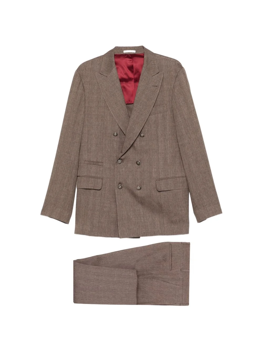 Wool and linen double-breasted suit - 1