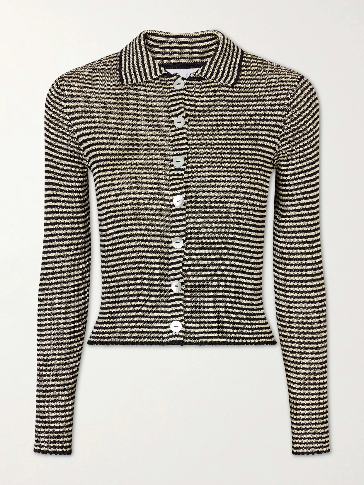 Striped Knitted Cardigan - 1