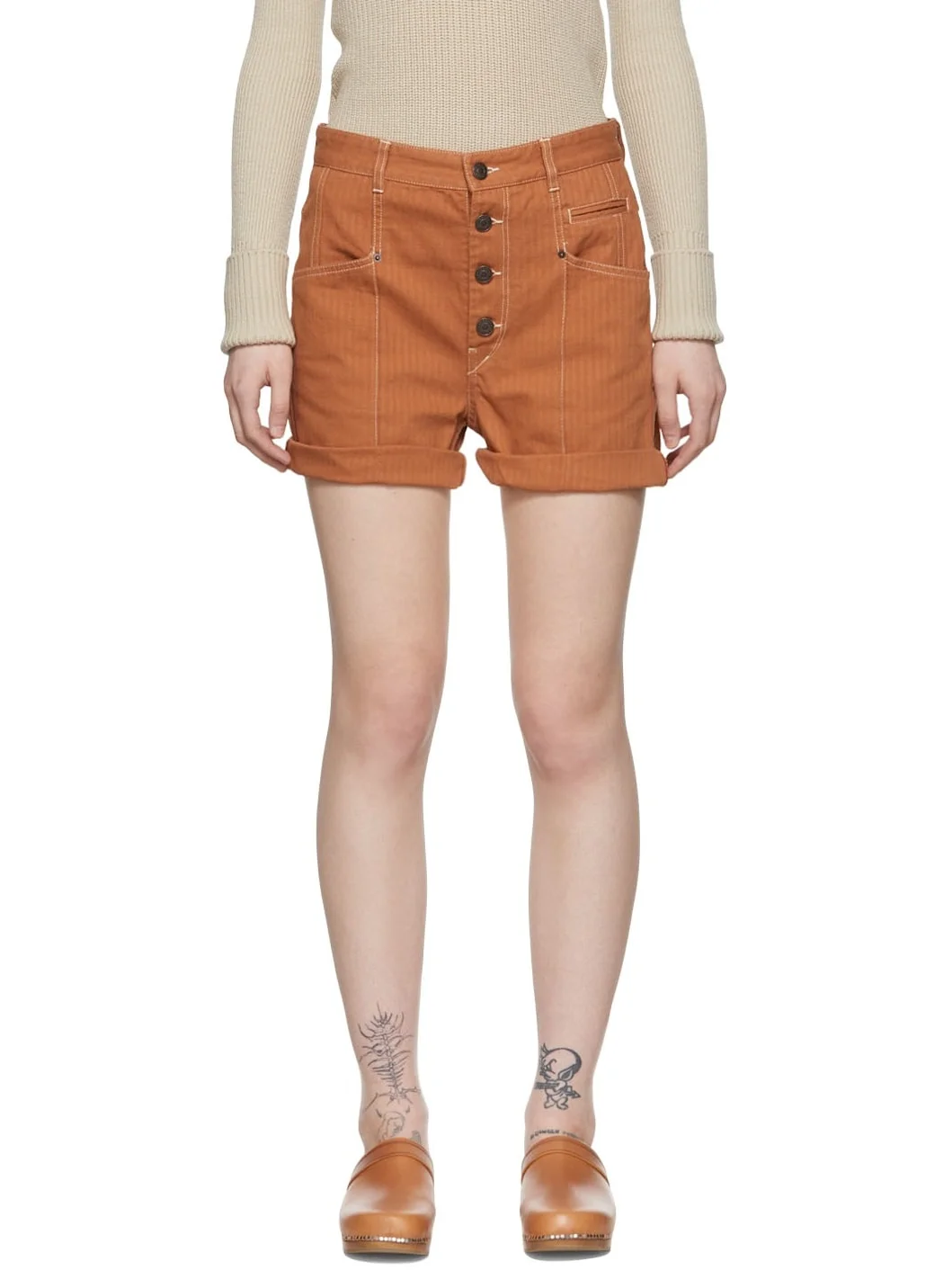 Orange Nadia Shorts - 1
