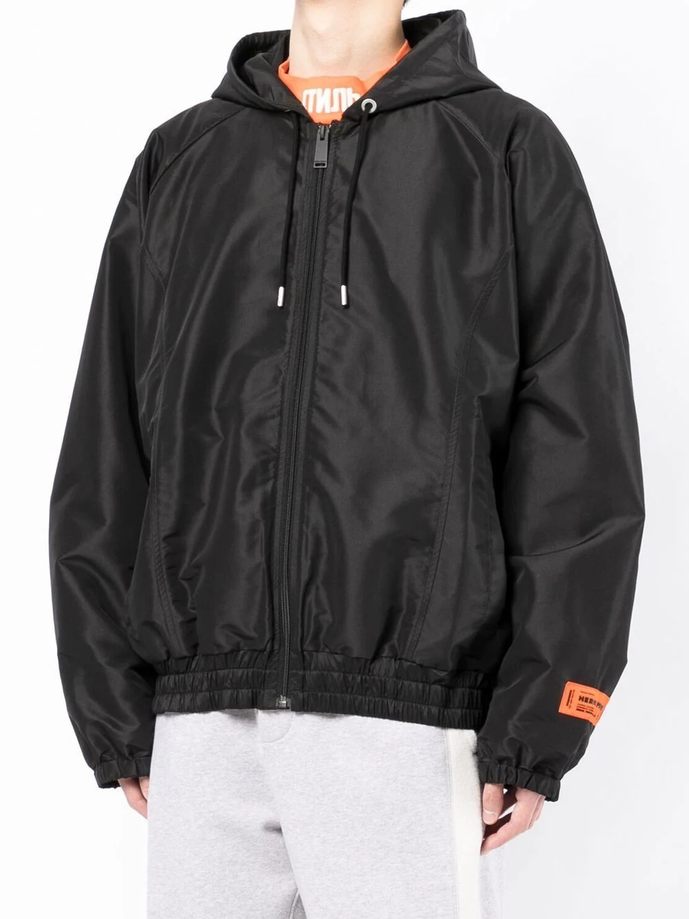 satin-finished zipped bomber jacket - 3