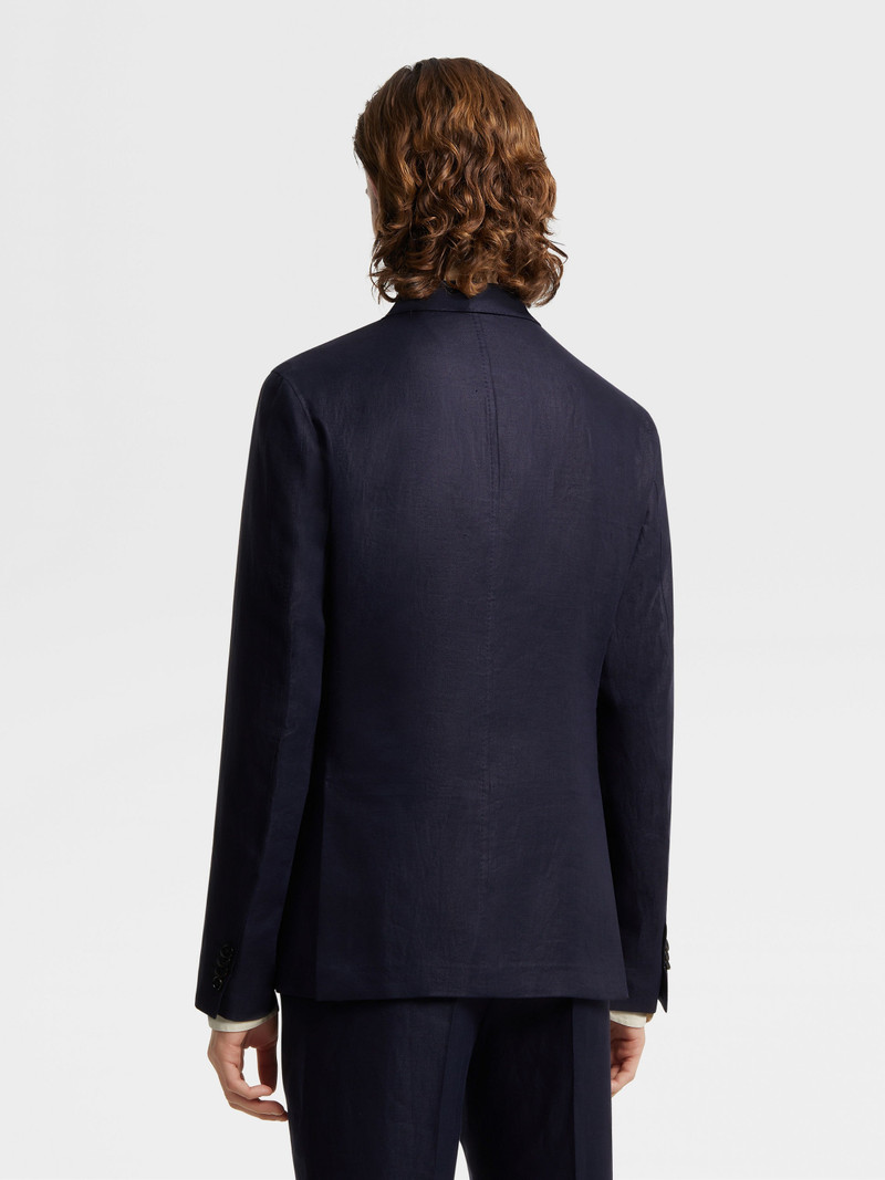DARK BLUE PURE LINEN SHIRT JACKET 5