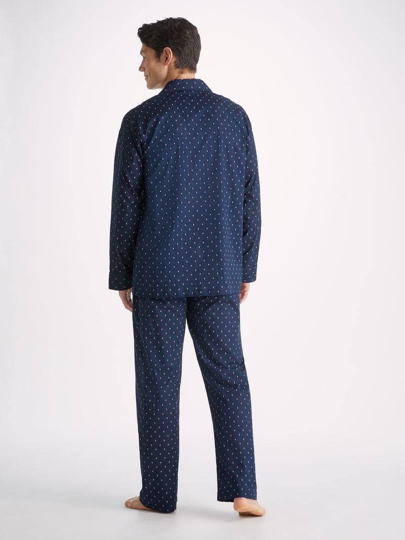 Men's Classic Fit Pyjamas Neslon 96 Cotton Batiste Navy - 4