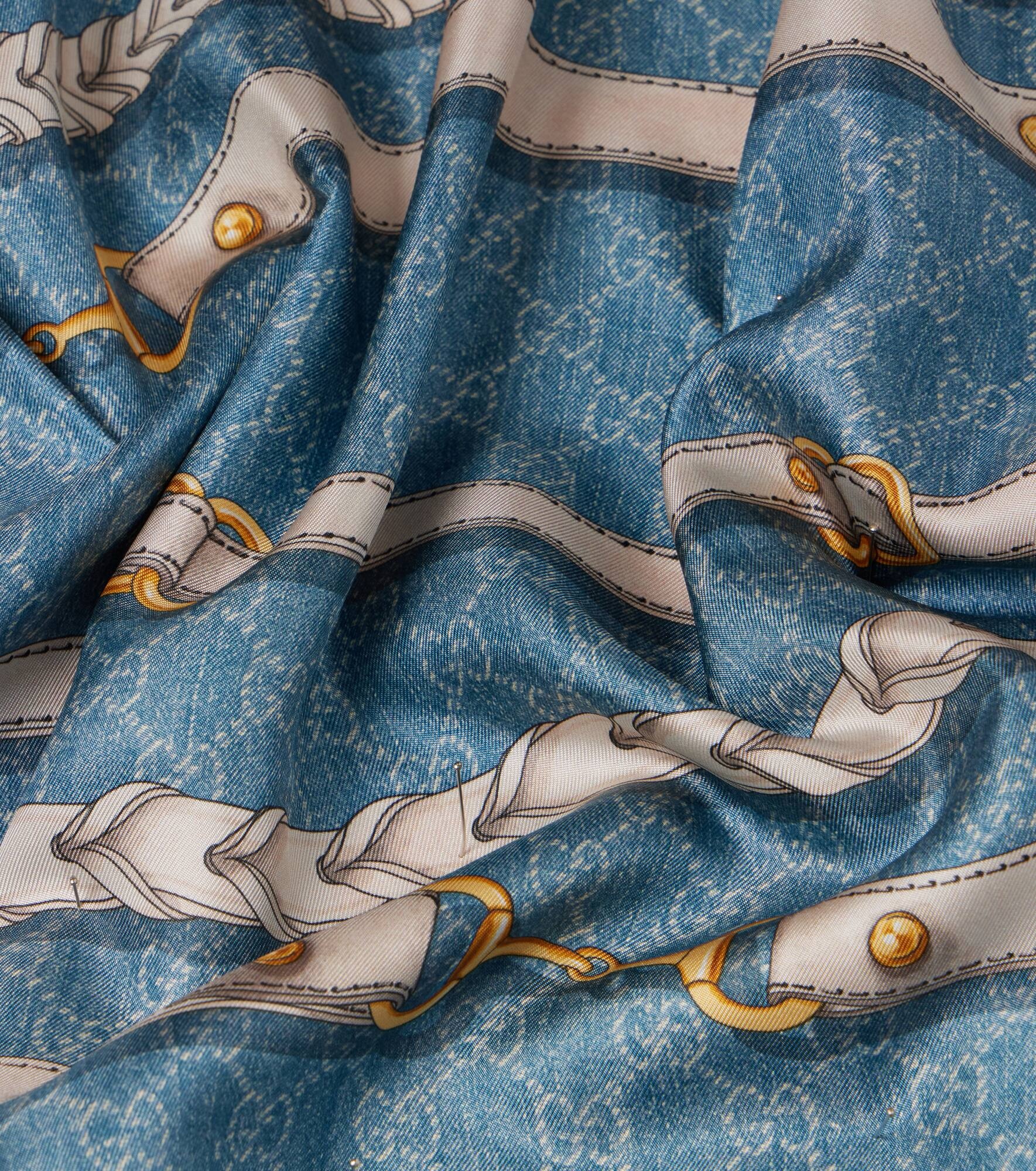 Horsebit silk twill scarf - 4