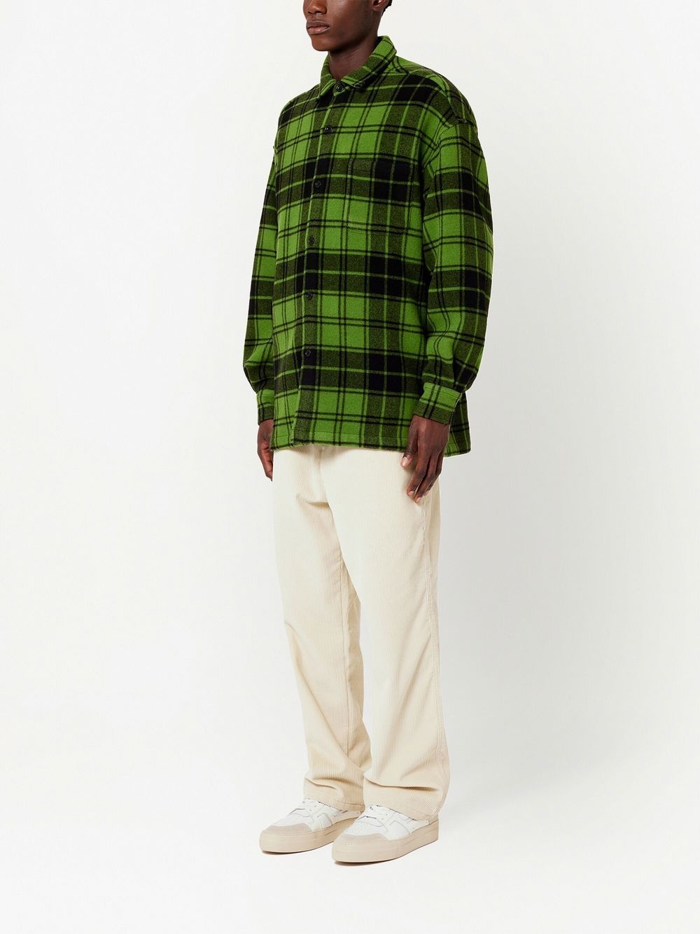logo-print plaid-patterned shirt - 2