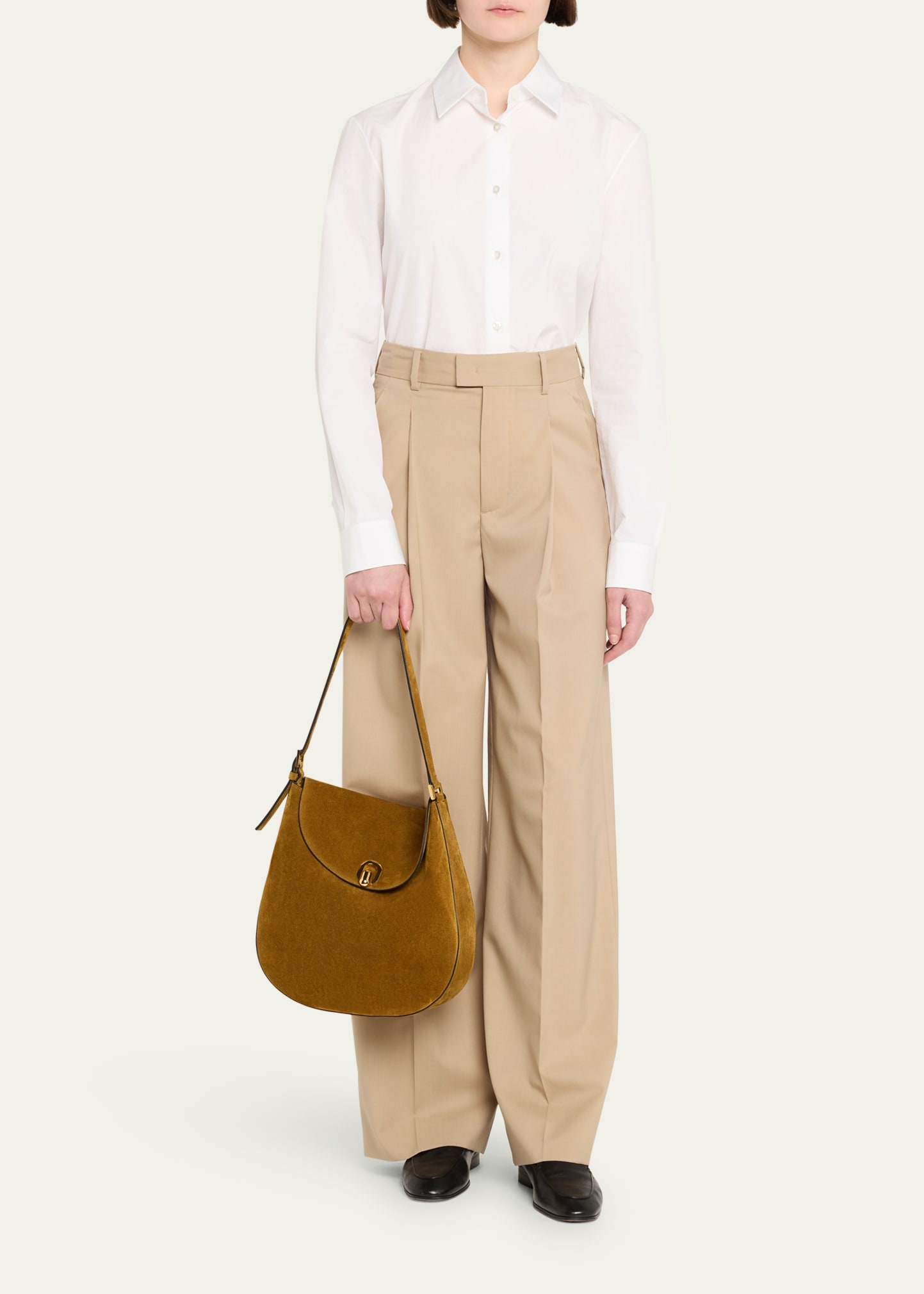 Tondo Large Suede Hobo Bag - 6