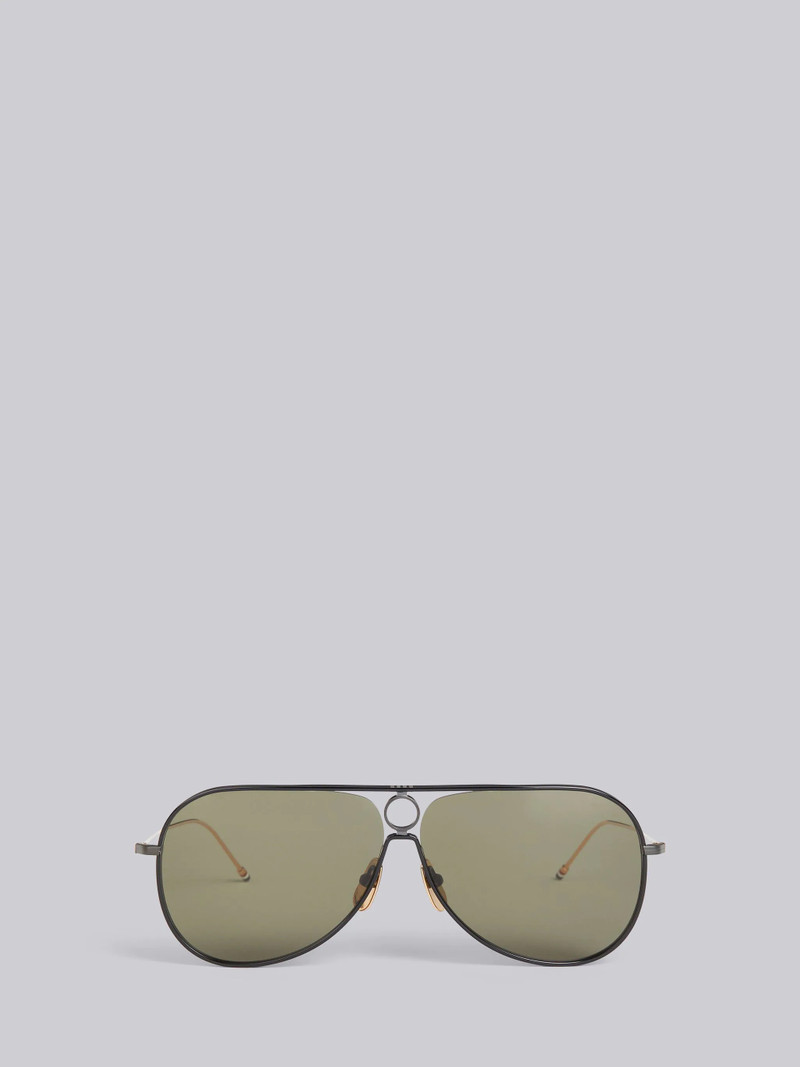TB115 - Black Iron Aviator Sunglasses 1