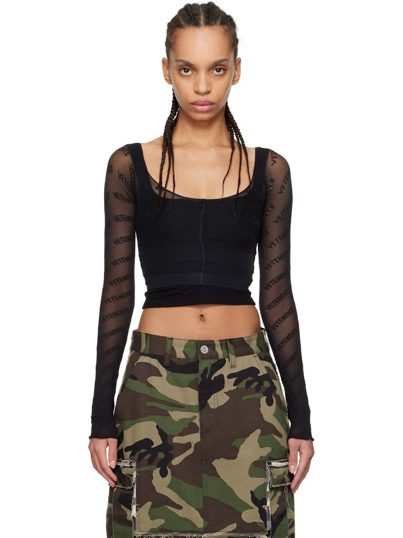 Black Logo Stockings Top 1