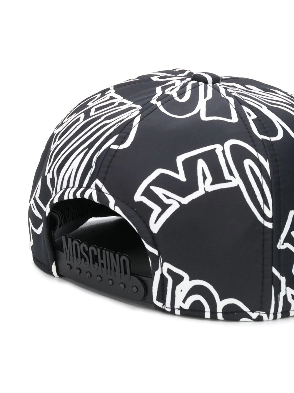 warped logo snapback cap - 2