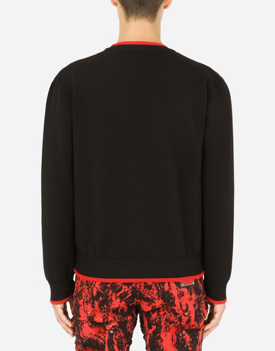 Dolce & Gabbana Jacquard round-neck sweater with DG logo outlook