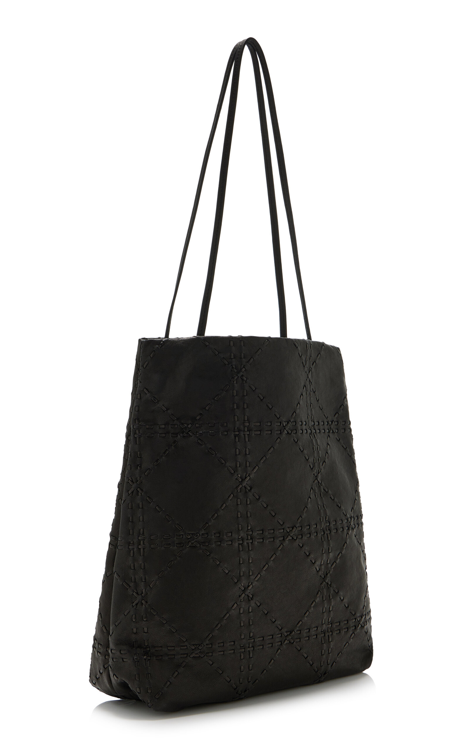 Lilou Embroidered Leather Tote Bag black - 3