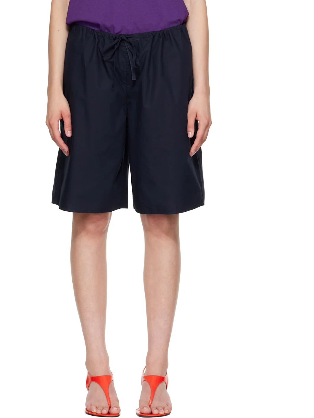 Navy Josephine Bermuda Shorts - 1