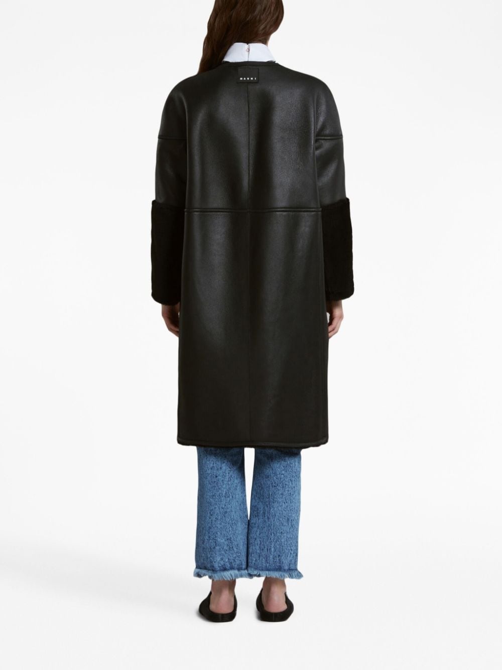 reversible leather and fur coat - 4