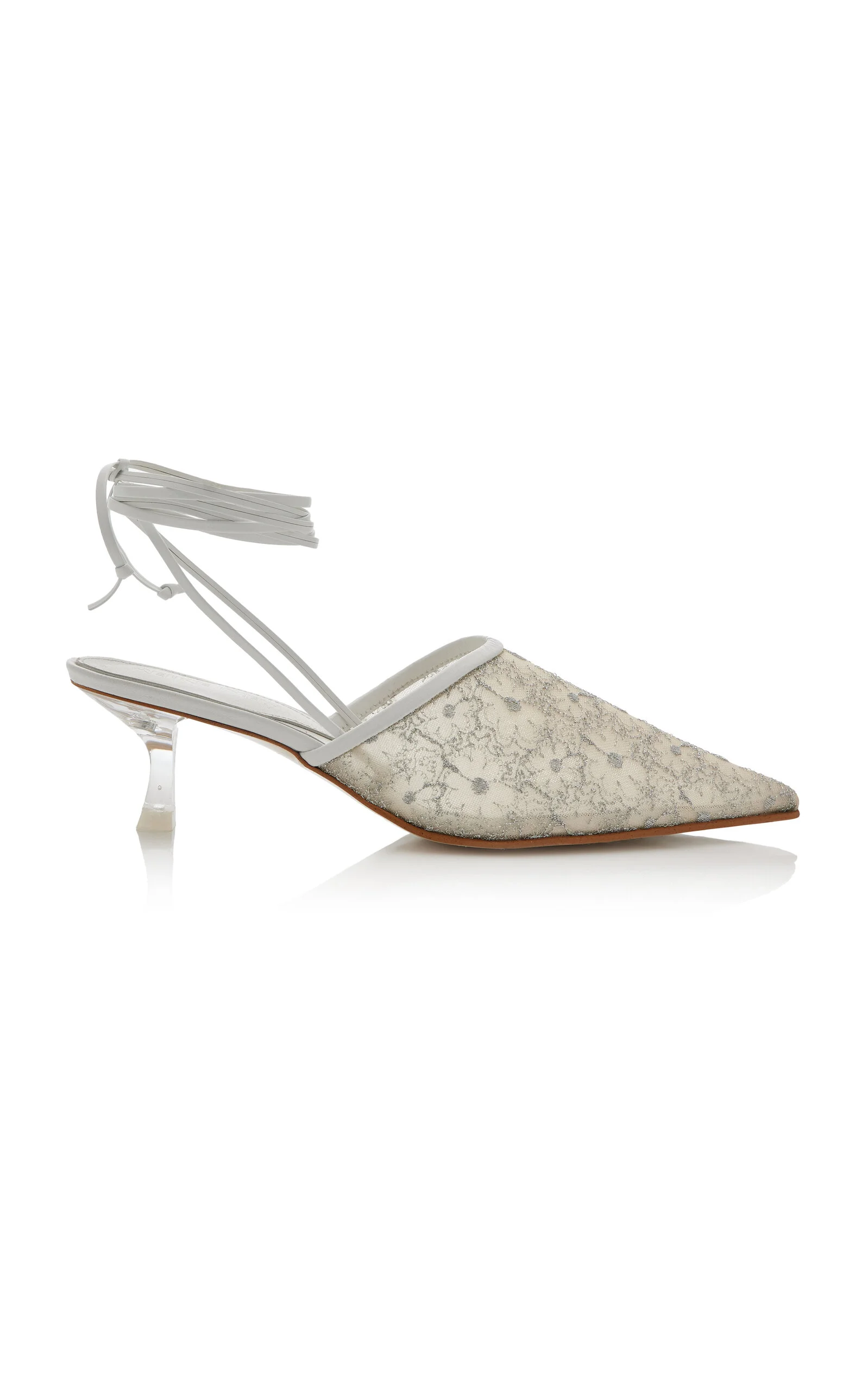Exclusive Riviera Bit Convertible Floral-Mesh Mules silver - 1
