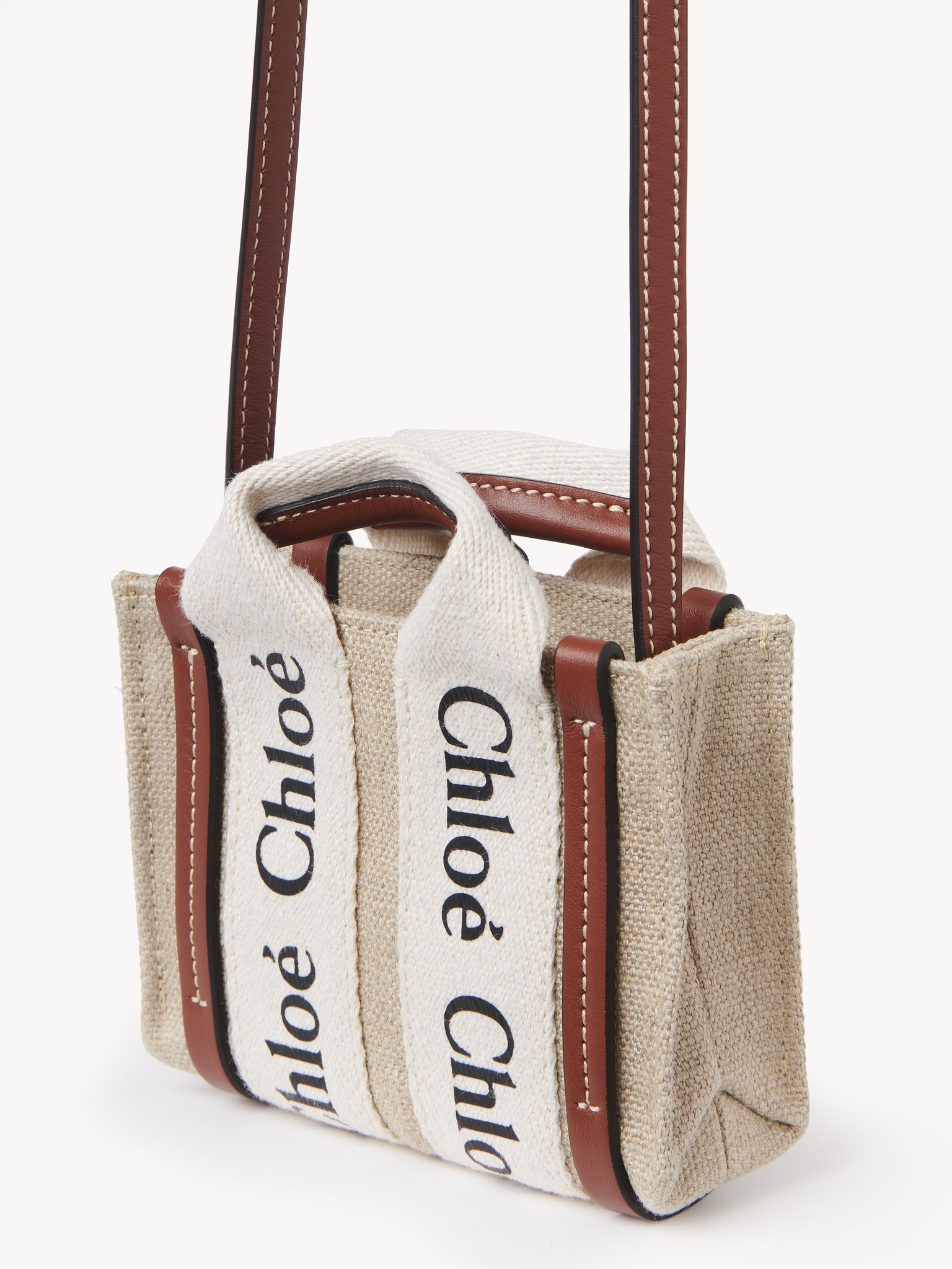 NANO WOODY TOTE BAG IN LINEN - 2