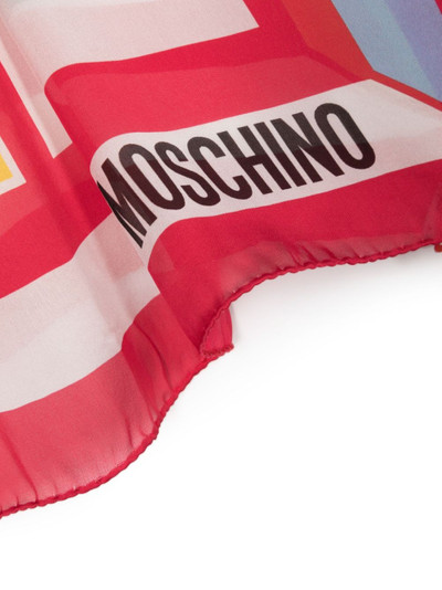 Moschino graphic-print silk scarf outlook