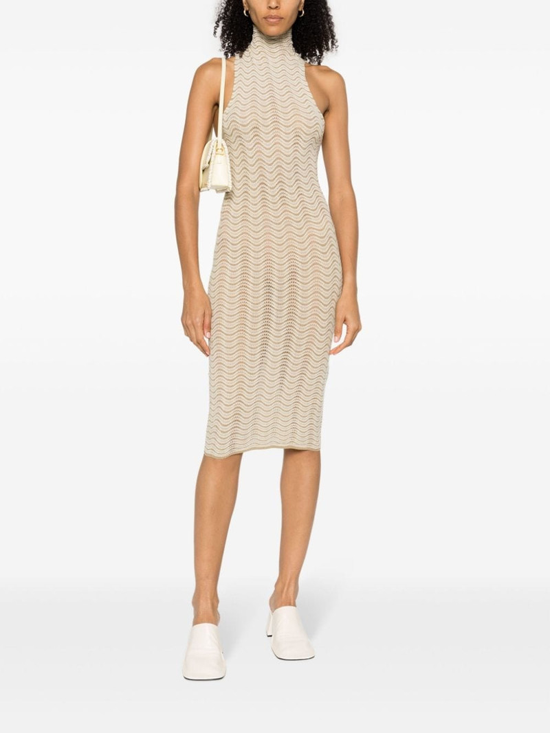 ISA BOULDER Cactus pointelle-knit midi dress outlook
