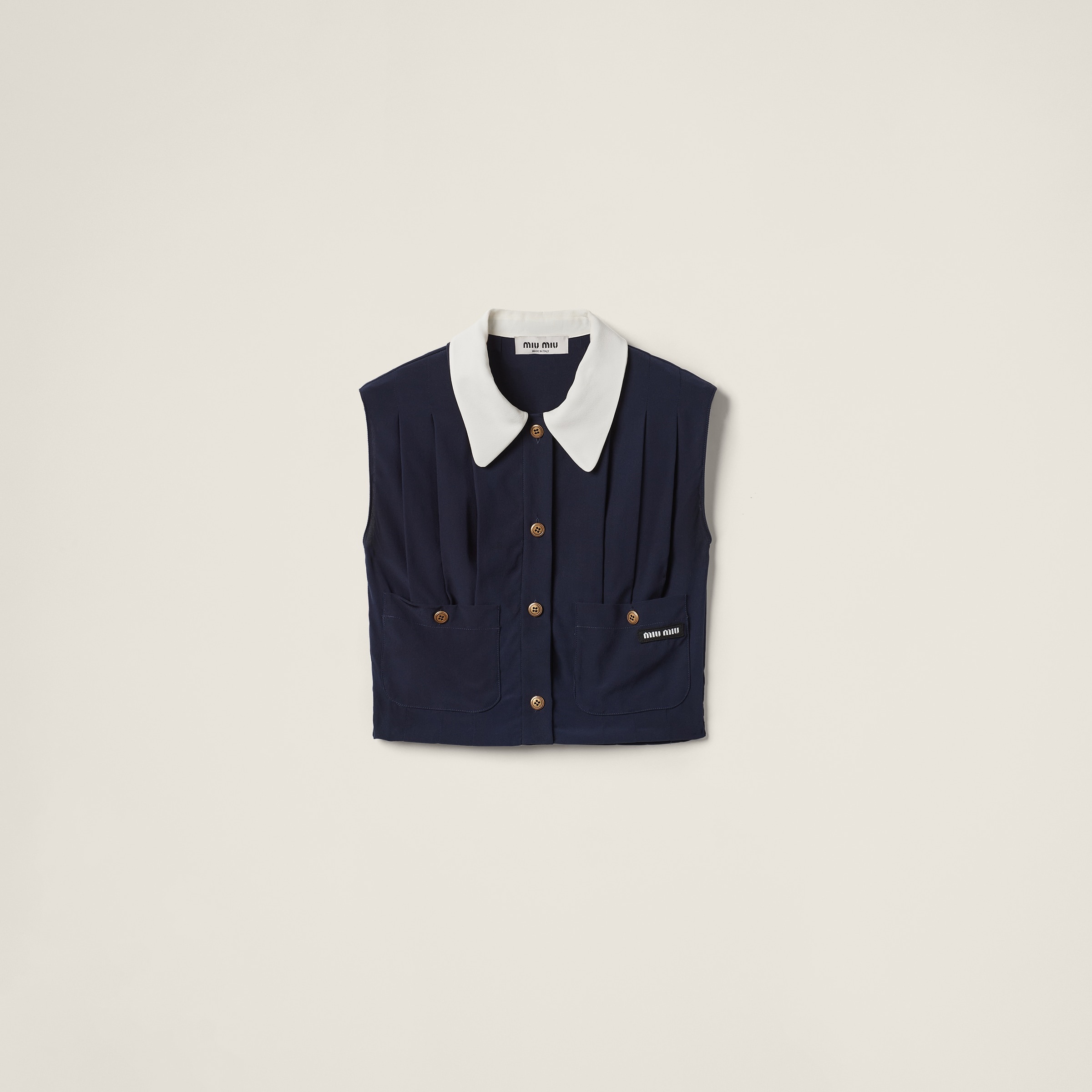 Pleated marocain top - 1