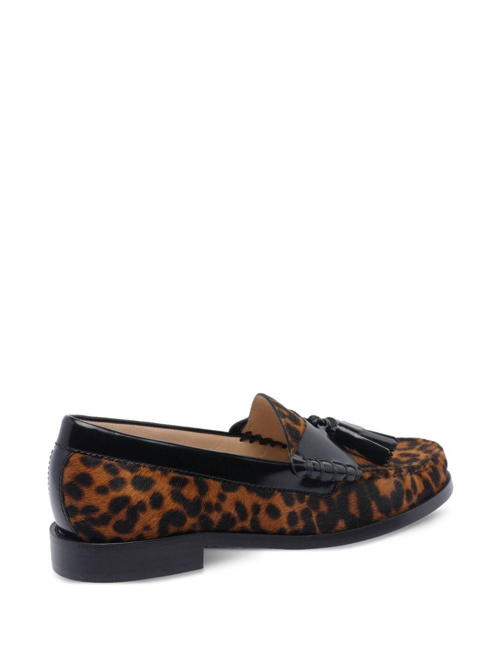 tassel-embellished leopard-print loafers - 3