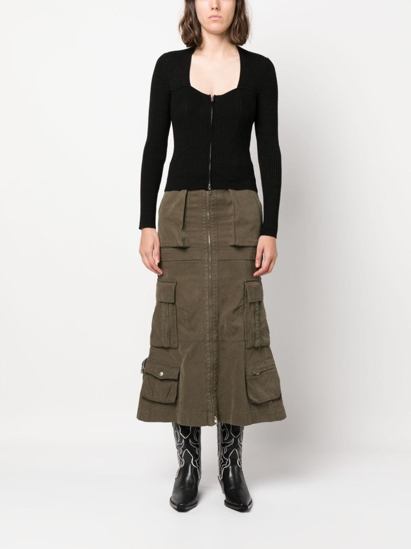 Isabel Marant ribbed-knit scoop-neck cardigan outlook
