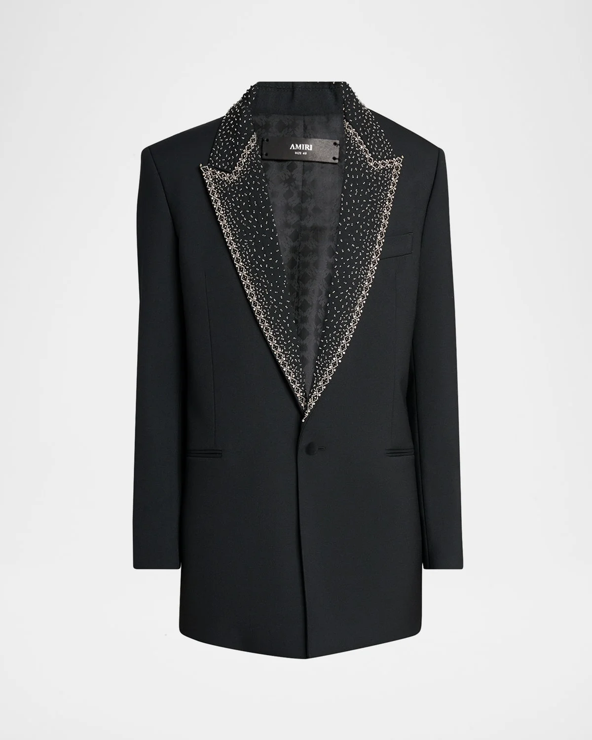 Men's Sequin Peak Lapel Oversized Blazer - 1
