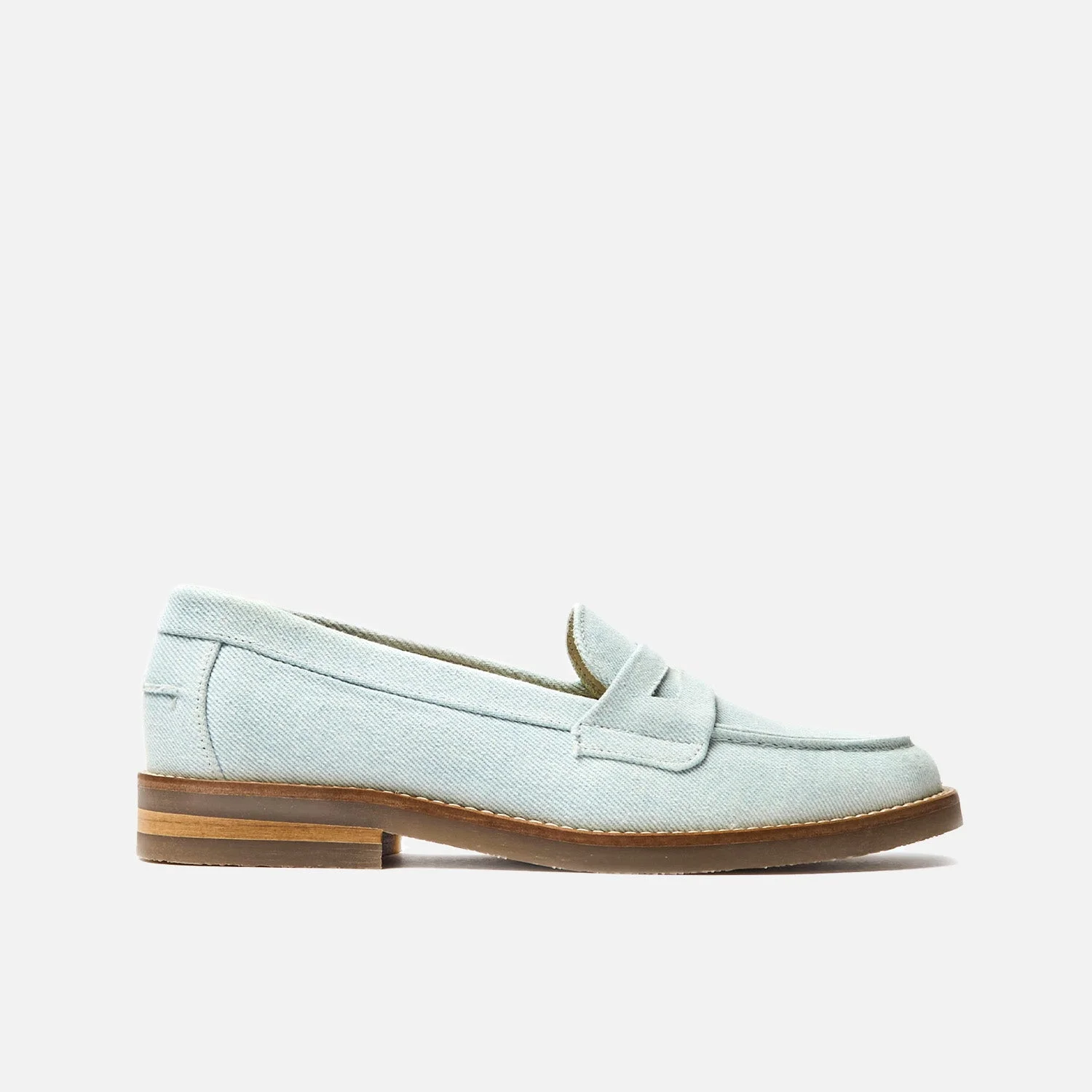 Wilde Washed Blue Denim Penny Loafer - Women's - 1