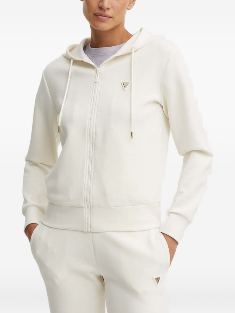 logo-plaque zip-up hoodie 1