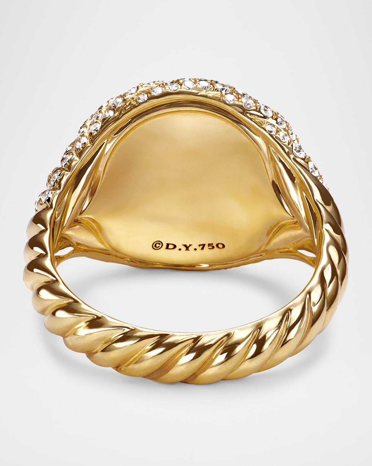 13mm Sculpted Cable Pinky Ring in 18K Gold - 7