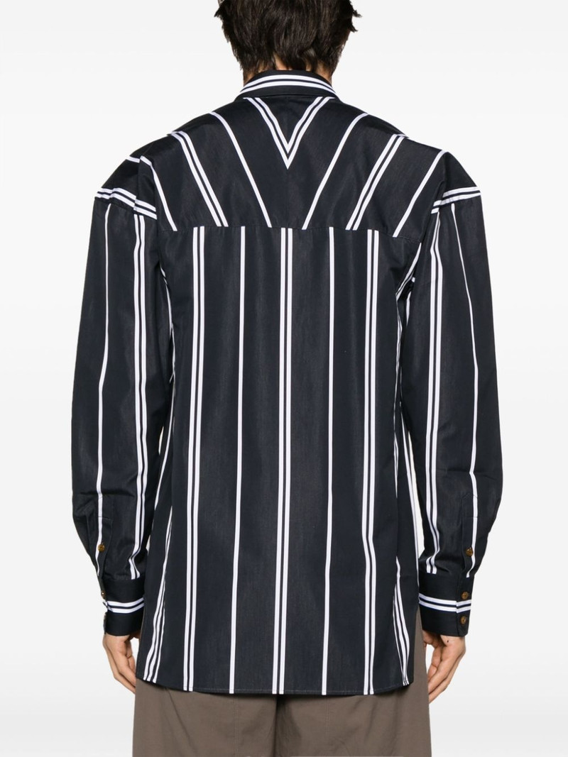 Orb-logo stripe-print shirt 4