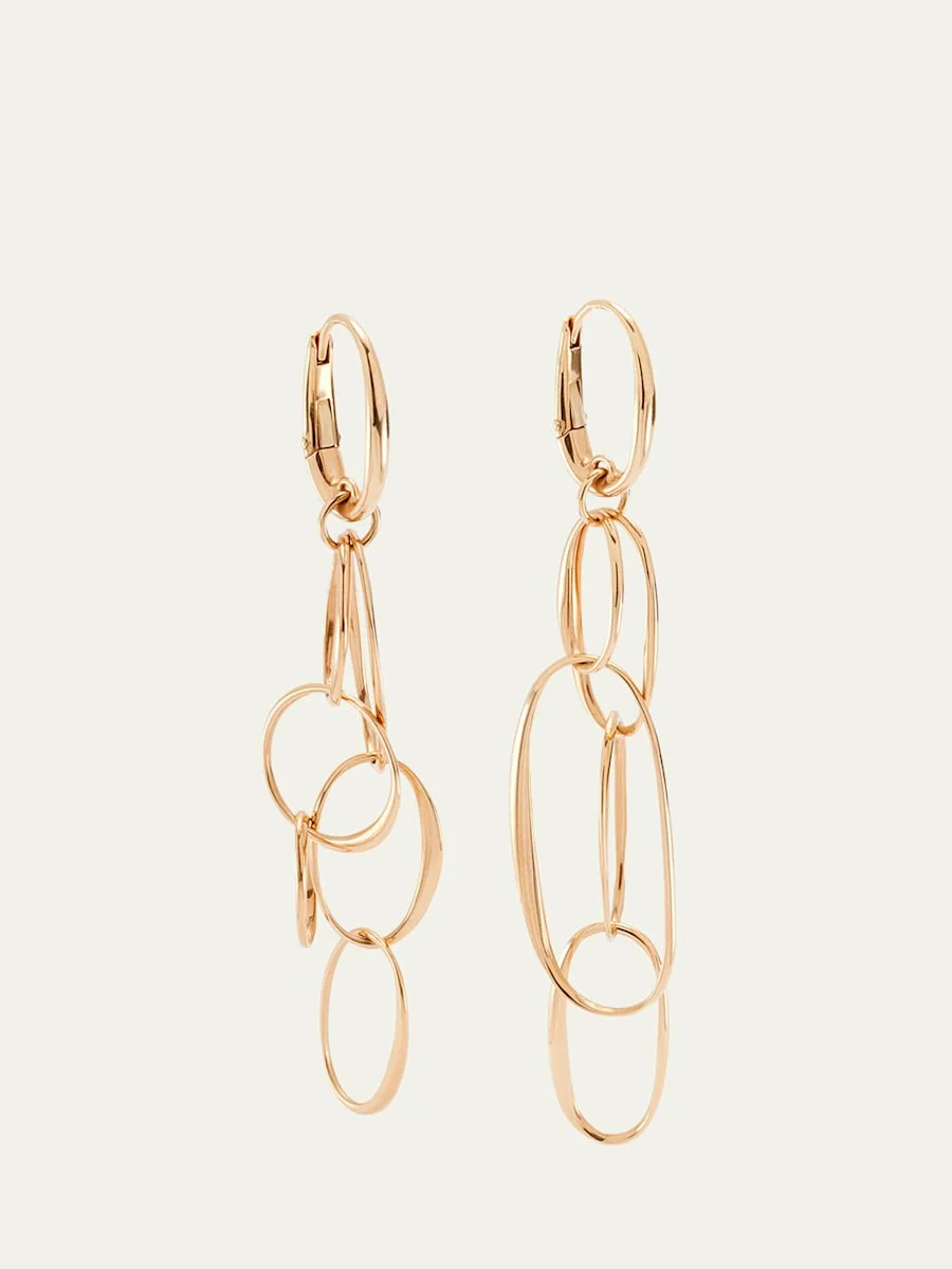 18k Rose Gold Oval-Link Earrings - 1