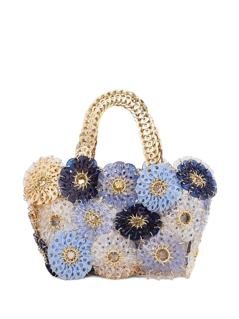 flower-embellished chain-strap tote bag - 1
