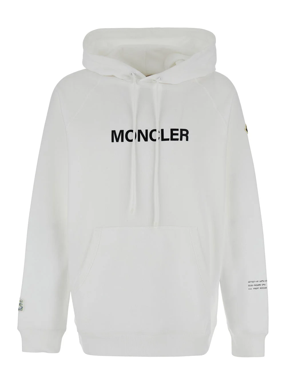 Moncler Genius Men White Hoodie With Logo Lettering On The Front And Logo Print On The Rear In Cotto - 1
