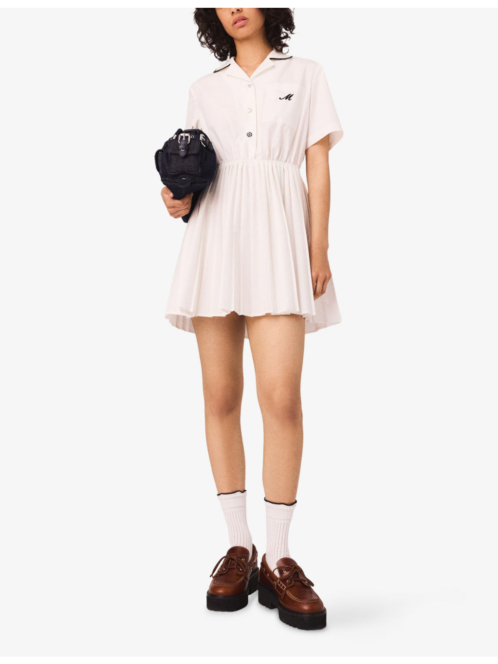 Logo-Embroidered Button-Down Cotton-Poplin Mini Dress - 2