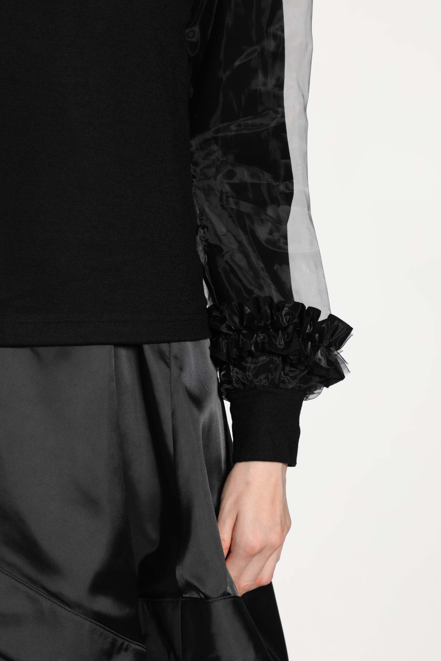 Wool Jersey And Tulle Long Sleeve T-shirt - 4