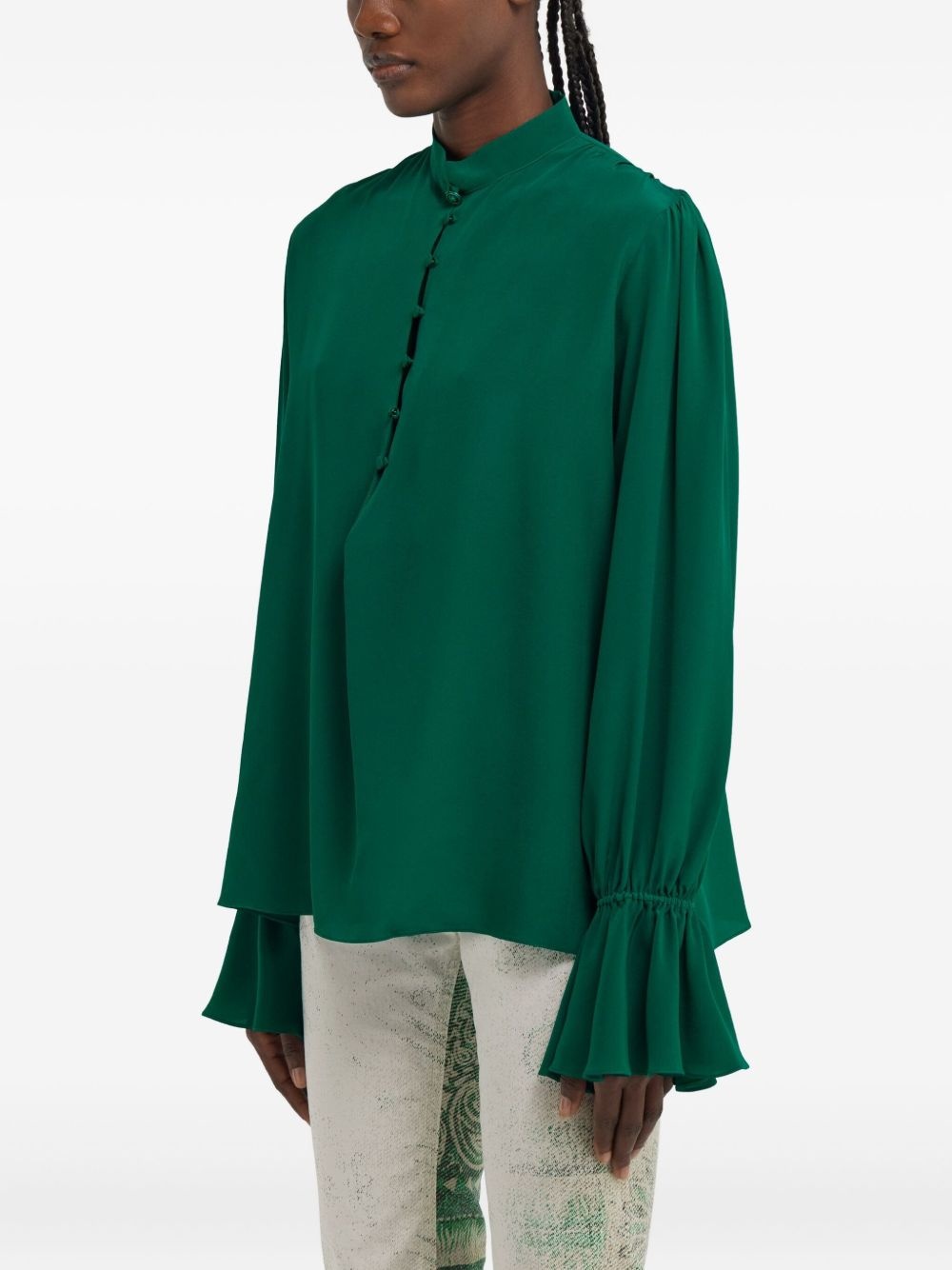 flared-cuff blouse - 4