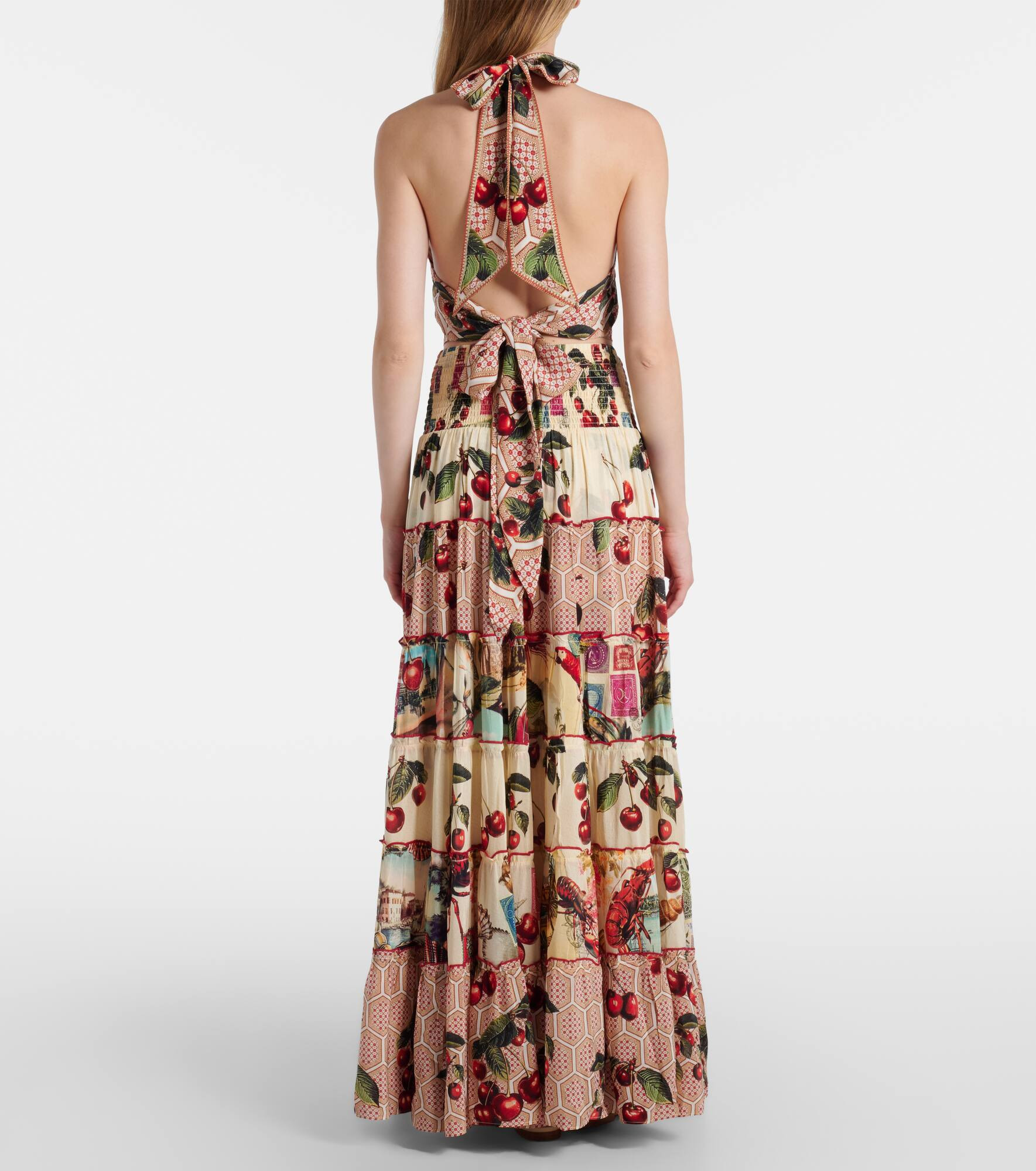 Notes From The Road printed silk maxi skirt - 3