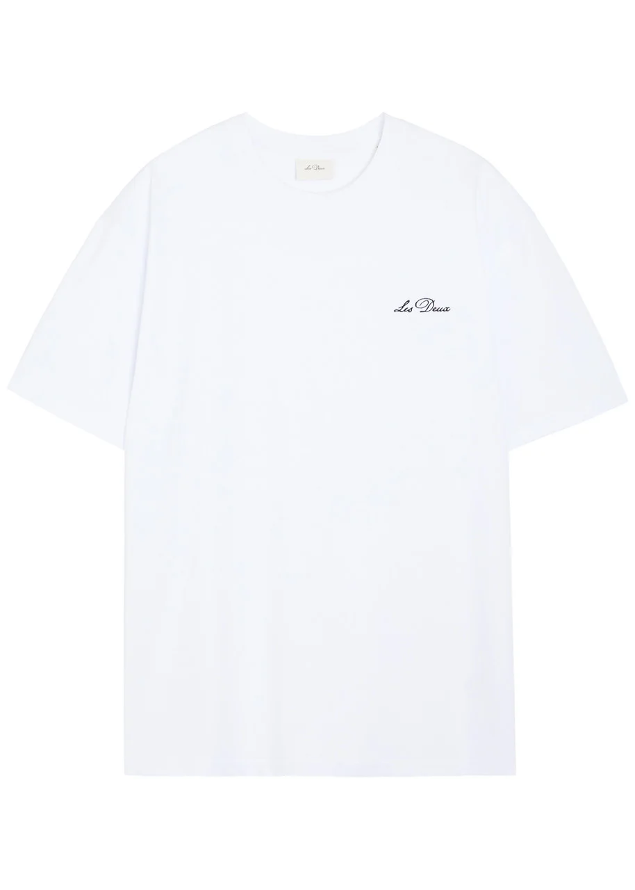 Les Deux Logo-embroidered Cotton T-shirt - 1
