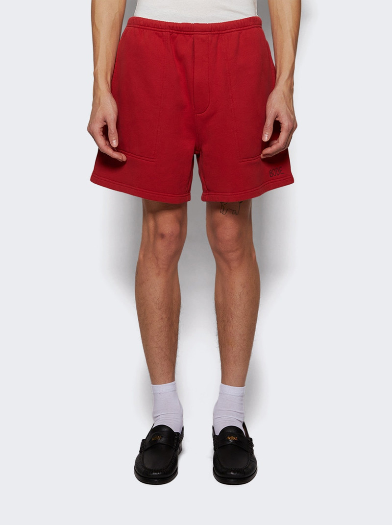 BODE Camper Sweat Shorts Red outlook