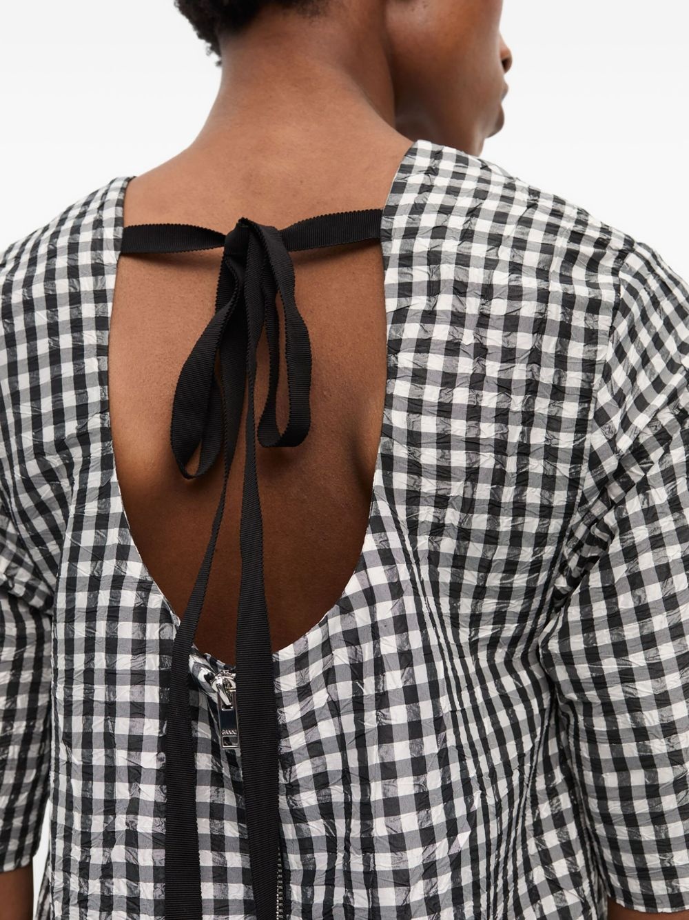 gingham-print dress - 5