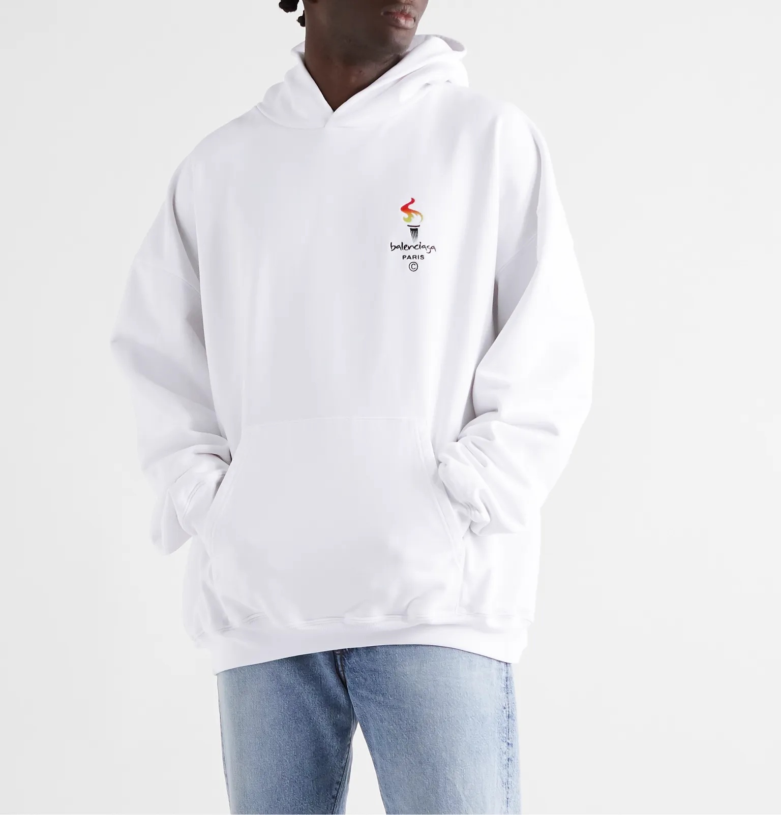 Oversized Logo-Embroidered Loopback Cotton-Jersey Hoodie - 4
