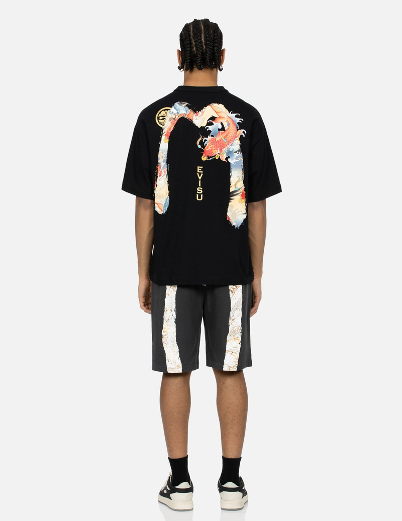 KOI AND SEAGULL BRUSHSTROKE DAICOCK DIGITAL PRINT LOOSE FIT T-SHIRT 5